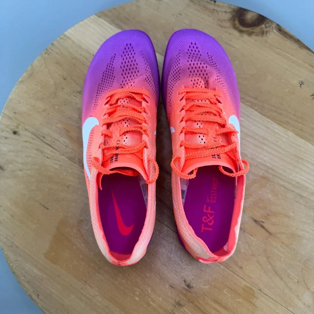 Nike ZoomX Dragonfly 2 Mens Size 9.5 Track Spikes Bright Mango White Purple NEW